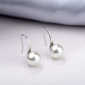 AAA+ Quality 5mm Freshwater Cultured Pearl 925 Sterling Silver Dangle Earrings